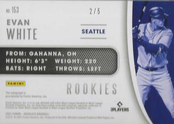 2021 Panini Absolute - Rookie Baseball Material Signatures Green #153 Evan White Back