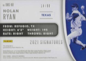 2021 Panini Absolute - Baseball Material Signatures #BMS-NR Nolan Ryan Back