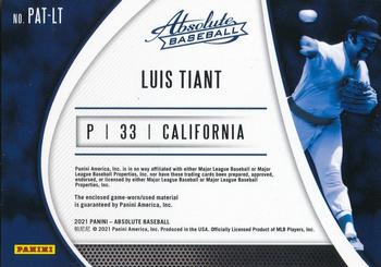 2021 Panini Absolute - Patches Holo Silver #PAT-LT Luis Tiant Back
