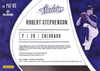 2021 Panini Absolute - Patches Spectrum Gold #PAT-RS Robert Stephenson Back