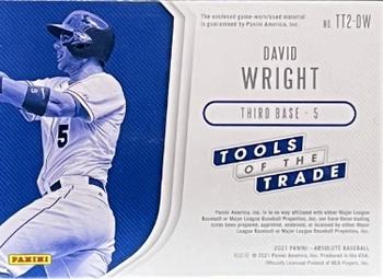 2021 Panini Absolute - Tools of the Trade 2 Swatch #TT2-DW David Wright Back