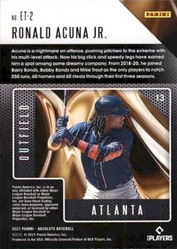 2021 Panini Absolute - Extreme Team Green #ET-2 Ronald Acuna Jr. Back