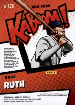 2021 Panini Absolute - Kaboom! #K20 Babe Ruth Back