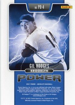 2021 Panini Absolute - Power Spectrum Blue #PO-4 Gil Hodges Back
