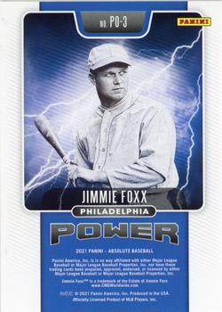 2021 Panini Absolute - Power Spectrum Gold #PO-3 Jimmie Foxx Back