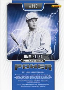 2021 Panini Absolute - Power Holo Gold #PO-3 Jimmie Foxx Back