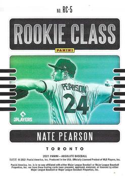 2021 Panini Absolute - Rookie Class Green #RC-5 Nate Pearson Back