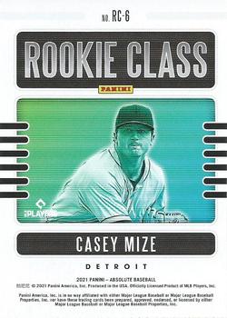 2021 Panini Absolute - Rookie Class Green #RC-6 Casey Mize Back