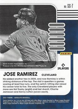 2021 Panini Absolute - Statistically Speaking #SS-7 Jose Ramirez Back