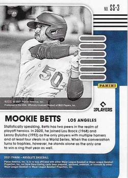 2021 Panini Absolute - Statistically Speaking Retail #SS-3 Mookie Betts Back