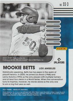 2021 Panini Absolute - Statistically Speaking Green #SS-3 Mookie Betts Back