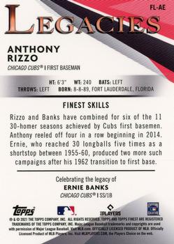 2021 Finest - Finest Legacies Kintsukuroi Black/Gold Refractor #FL-AE Anthony Rizzo / Ernie Banks Back