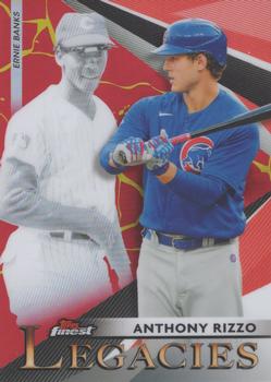 2021 Finest - Finest Legacies Kintsukuroi Red/Gold Refractor #FL-AE Anthony Rizzo / Ernie Banks Front