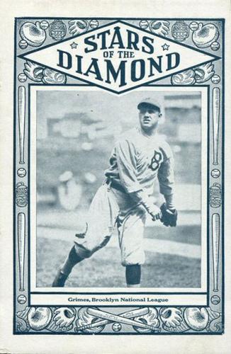 1924 Stars of the Diamond Notebook Covers #NNO Burleigh Grimes Front