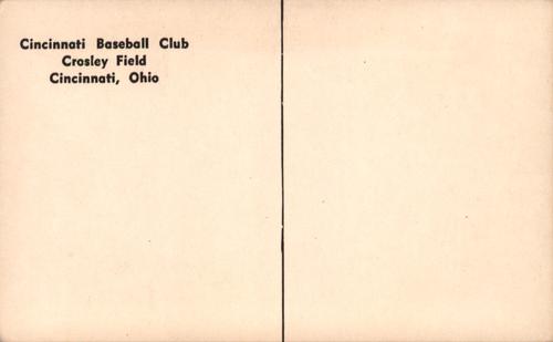 1954-55 Cincinnati Redlegs Postcards (PC 746) #NNO Gus Bell Back