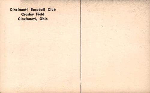 1954-55 Cincinnati Redlegs Postcards (PC 746) #NNO Gus Bell Back