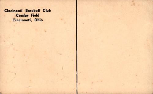 1954-55 Cincinnati Redlegs Postcards #NNO Nino Escalera Back