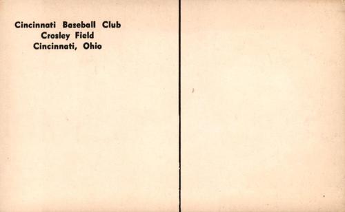 1954-55 Cincinnati Redlegs Postcards (PC 746) #NNO Joe Nuxhall Back