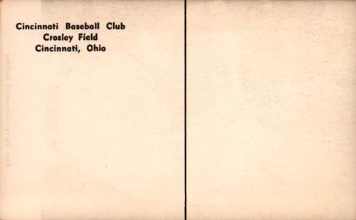 1954-55 Cincinnati Redlegs Postcards #NNO Stan Palys Back