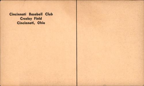 1954-55 Cincinnati Redlegs Postcards (PC 746) #NNO Al Silvera Back