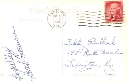 1956 Cincinnati Redlegs Postcards #NNO Hersh Freeman Back