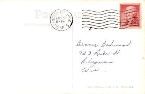 1956 Cincinnati Redlegs Postcards #NNO Johnny Temple Back