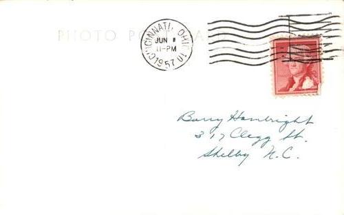 1957 Cincinnati Redlegs Postcards #NNO Tom Acker Back
