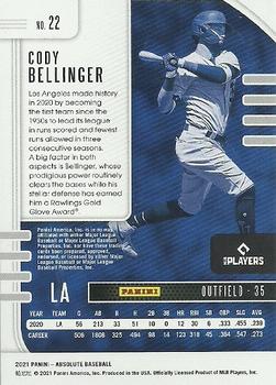 2021 Panini Absolute - Retail Red #22 Cody Bellinger Back
