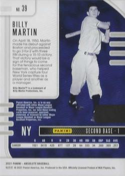 2021 Panini Absolute - Retail Red #39 Billy Martin Back