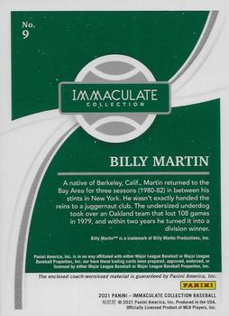 2021 Panini Immaculate Collection #9 Billy Martin Back