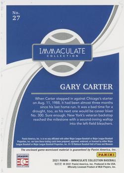 2021 Panini Immaculate Collection #27 Gary Carter Back