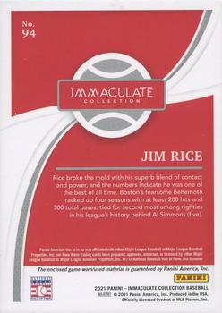 2021 Panini Immaculate Collection #94 Jim Rice Back
