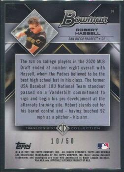 2021 Bowman Transcendent Collection #24 Robert Hassell Back