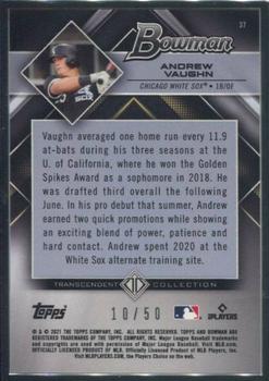 2021 Bowman Transcendent Collection #37 Andrew Vaughn Back