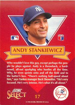 1993 Select - Rookies #17 Andy Stankiewicz Back