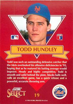 1993 Select - Rookies #19 Todd Hundley Back