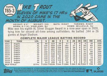 2021 Topps - 1965 Topps Redux #T65-3 Mike Trout Back