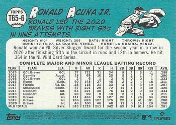 2021 Topps - 1965 Topps Redux #T65-6 Ronald Acuña Jr. Back