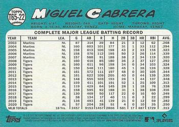 2021 Topps - 1965 Topps Redux #T65-22 Miguel Cabrera Back