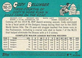 2021 Topps - 1965 Topps Redux #T65-27 Cody Bellinger Back