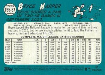 2021 Topps - 1965 Topps Redux #T65-37 Bryce Harper Back