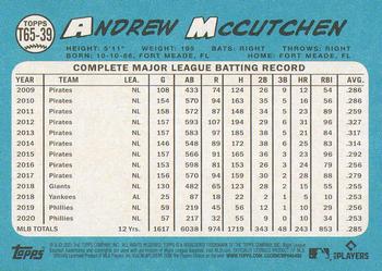 2021 Topps - 1965 Topps Redux #T65-39 Andrew McCutchen Back