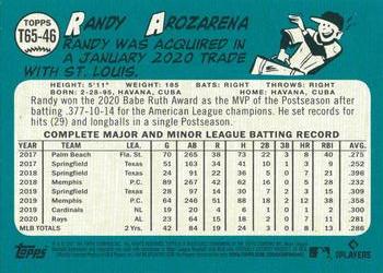 2021 Topps - 1965 Topps Redux #T65-46 Randy Arozarena Back