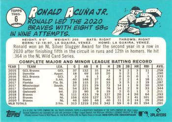 2021 Topps - 1965 Topps Redux Chrome #TH65-6 Ronald Acuña Jr. Back