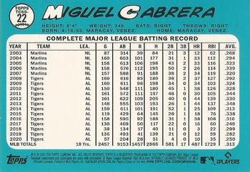 2021 Topps - 1965 Topps Redux Chrome #TC65-22 Miguel Cabrera Back