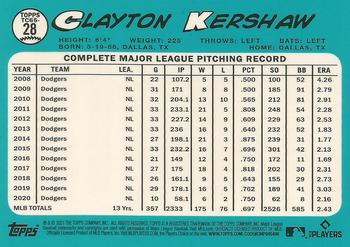 2021 Topps - 1965 Topps Redux Chrome #TC65-28 Clayton Kershaw Back