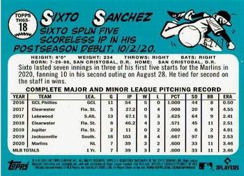 2021 Topps - 1965 Topps Redux Chrome Red Refractor #TH65-18 Sixto Sanchez Back