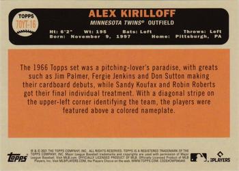 2021 Topps - 70 Years of Topps Baseball (Series 2) #70YT-16 Alex Kirilloff Back