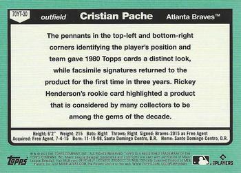 2021 Topps - 70 Years of Topps Baseball (Series 2) #70YT-30 Cristian Pache Back