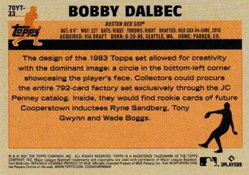 2021 Topps - 70 Years of Topps Baseball (Series 2) #70YT-33 Bobby Dalbec Back